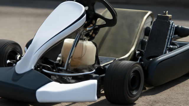 A clean, realistic editorial photograph of 125cc shifter kart, natural light, no text or logos.