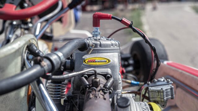 a close-up of a motorbike