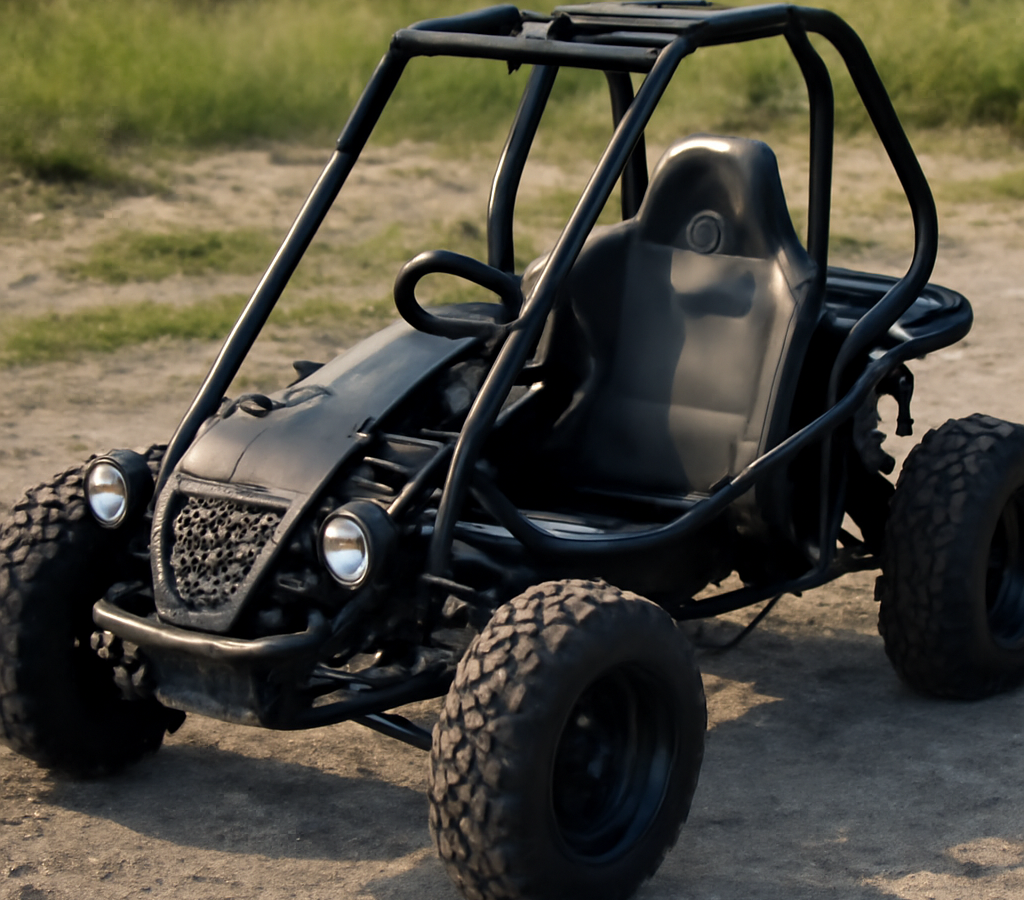 A clean, realistic editorial photograph of off road go kart for adults, natural light, no text or logos.