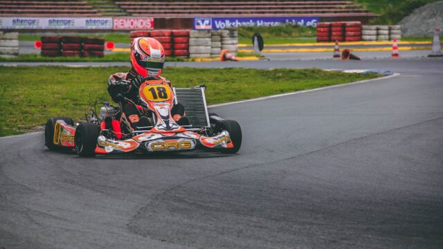 red and black go kart