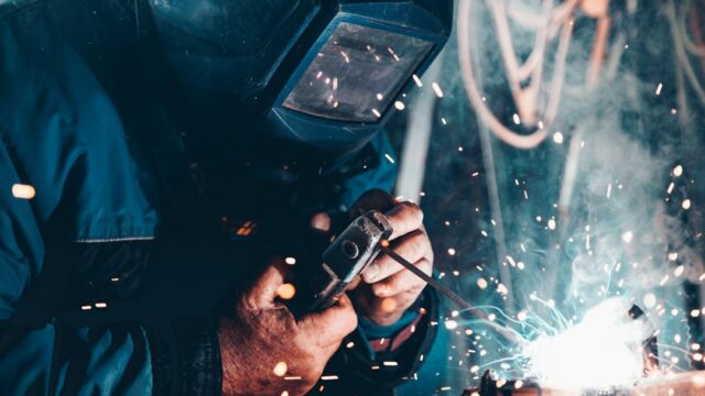 Man using welding machine — Go-Kart Welding Kit